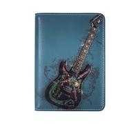 Blue Guitar USA Passport Holder Real Leather Cover Case for Travel Men Women