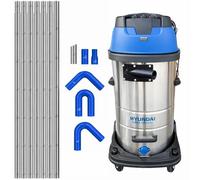 Blue Gutter Vacuum Kit + 4K Camera, 3000W 100L Wet & Dry Vac, 7.5m Poles | Live view on your phone | Triple motor | Clears from ground level, no ladders | Jubilee clips + driver