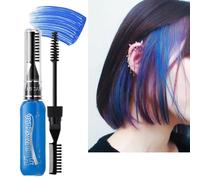 Blue Hair Chalk for Women, Hot Color Hair Mascara Wash Out, Washable Temporary Hair Dye for Men, Coloured Hair Spray with Comb, Festivals Party Cosplay Gift for Girl(15ml)
