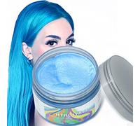 Blue Hair Color Wax Temporary Washable Natural Hair Mud Wax Unisex For Halloween Christmas Easy Wash Off Hairstyle