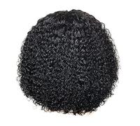 Blue Hair Colour Children's Lace Front Real Hair Wig Middle Part Curly Lace Closure Wig Short Wigs Curly Wig Curls Extreme (Black, One Size)