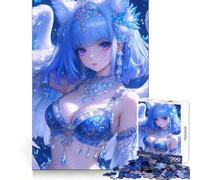Blue-Haired Angel with Win Jigsaw Puzzles for Adults1000 Piece Mind Challenge Restful Activity Seamless Fit Festive Present (38X52CM)