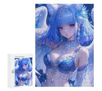 Blue-Haired Angel with Win Wooden Brain Teaser for Adults, 300 PCS - Winter Activity Gift, for Screen-Free Relaxation at Home