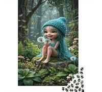 Blue-haired Fairy Premium 1000 Pieces Thick Cardboard Puzzle Post-rain Forest for Older Children 12+ Anxiety Relief Indoor Activity 38x26cm/1000pcs