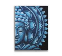 Blue Half Buddha Mandala Wall Art 60X80Cm - Handcrafted By Balinese Artisans