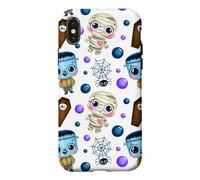 Blue halloween fall festive autumn harvest cute fun monster Case for iPhone X/XS