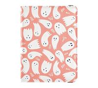 Blue Halloween Ghosts Leather Passport Holder Cover Wallet Large Capacity Passport Covers for Men Trip Organizer, Coral Pink Halloween Ghosts, One Size, Fashion