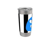 Blue Halloween Heart Pumpkin Striped Spooky Scary Horror Stainless Steel Insulated Tumbler