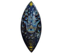 Blue Hamsa Evil Eye Enamel Incense Bowl Aluminum