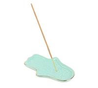 Blue Hamsa Hand Incense Stick Holder - Elegant Ceramic Ash Catcher