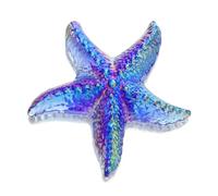 Blue Hand Blown Glass Starfish Figurine Tiny Sea Animal Decor | Hand Blown Glass Blue Starfish Figurine Tiny Sea Animal Ornament for Home Office Desk Shelf Beach Aquarium Display