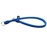 BLUE Hand Made Real LEATHER ROLLED SLIP DOG Choker COLORFUL COLLARS (14" (36cm) Diameter 6mm)
