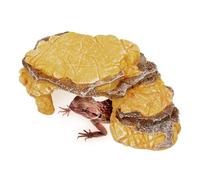 BLUE HANDCART Reptile Hideouts Habitat, Resin Decoration Accessories for Reptile Tank Fish Tank and Aquarium, Simulation Rock Cave for Snake Ball Python Leopard Gecko Tortoise Turtle Bearded Dragon
