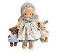 ( Blue) Handmade Waldorf Doll, 11 inch Knitted Plush Stuffed Toy Christmas Birthday Gift