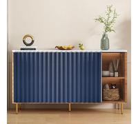 Blue hanging rack for cabinets open foldable with self adhesive rail ideal for shelves and under the counter (100x70cm)