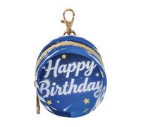 Blue Happy Birthday Words Baby Boy Pacifier Case Holder with Zipper and Clip Wallet Coin Bag, Travel Accessories caja para chupones de