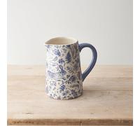 Blue Hare Floral Jug - 16cm Ceramic Spring Decor with Unique Flora Fauna Design