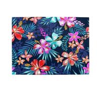 Blue Hawaiian Print,500 Pieces Puzzles for Adults-Wooden Jigsaw Puzzle for Adults Elderly