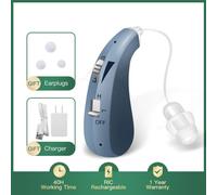 (blue) Hearing Aids Amplifier Rechargeable Seniors Digital Lightweight Adult Wireless Noise Cancelling Reduction Resound Sound Voice Elder Ear Hear Loss