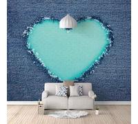 Blue Heart Cowboy Creative Art 3D Wallpaper Easy Install Feature Office Living Room Sofa Bedroom TV Background Wall Decoration-300cm×210cm