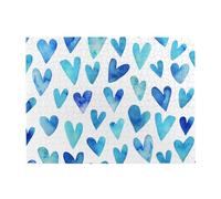 Blue Heart Elegant Romantic Unique Adults 500 Pieces Puzzles-Jigsaw Wooden Puzzle for Adults Elderly