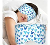 Blue Heart Elegant Romantic Unique, Sleep Mask for Home Travel, Full Eye Covers Light Blocking Eye Mask Sleep Eye and Ear Muffs
