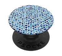 Blue Heart Pattern Design Cute Tiny Hearts Aesthetic Print PopSockets Adhesive PopGrip