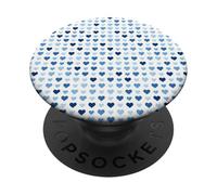 Blue Heart Pattern Design Cute Tiny Hearts Aesthetic Print PopSockets Adhesive PopGrip