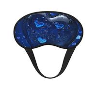 Blue Heart Sleep Mask for Side Sleeper Soft Breathable Sleeping Eye Mask Blackout Silk Eye Sleep Shade Cover with Elastic Strap Night Blindfold for Women Men Travel Nap