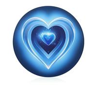 Blue Heart Tempered Glass Cutting Board Round Chopping Board with Anti-Slip Feet Scratch Resistant Chopping Block for Kitchen Countertop Easy to Clean 7.9"X 7.9"