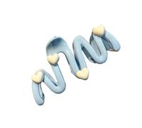Blue Heart Waved Shaped Hair Claw Cream Color Clip For Women Sweet Cartoon Irregular Hairpin Unique Hair Decoration