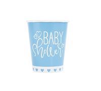 Blue Hearts Baby Shower Paper Cups (255g) - Perfect for Your Joyful Celebration - 8ct