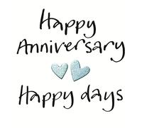 Blue Hearts Happy Days Anniversary Card