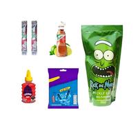 Blue Heat Chamoy Candy Pickle Kit - Includes 1 x Blue Heat Chips 55g, 1 x Chamoy Gusano, 1x Minitajin, 2x Fruit Rollup, 1x American Pickle in pounch - Ultimate Spicy Snack Gift Set