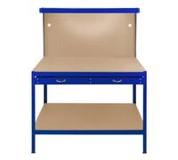 Blue Heavy Duty Steel Workbench Pegboard Drawer Tool Light Garage Workshop DIY