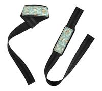 Blue Heeler Dog and Daisy Flower Pattern Dusty Blue Lifting Straps 26" Neoprene Padded Wrist Wraps Gym for Workout, Gym, Powerlifting, Bodybuilding