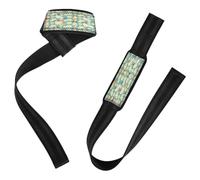 Blue Heeler Dog and Daisy Flower Pattern Dusty Blue Wrist Wraps and Lifting Straps 26" Power Workouts Deadlift Straps Women for Weightlifting, Bodybuilding, Powerlifting, Strength Training