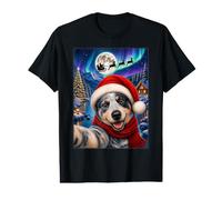 Blue Heeler Dog Christmas Moon Night Santa Sleigh Xmas Value Graphic T-Shirt