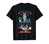 Blue Heeler Doing Yoga Inhale - exale DIGOR Funny T-Shirt