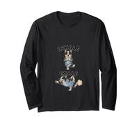 Blue Heeler Practicing Yoga Inhale - exale DIGOR Funny Long Sleeve T-Shirt