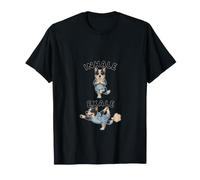 Blue Heeler Practicing Yoga Inhale - exale DIGOR Funny T-Shirt