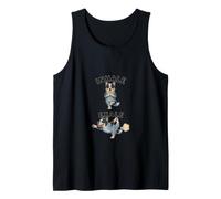 Blue Heeler Practicing Yoga Inhale - exale DIGOR Funny Tank Top