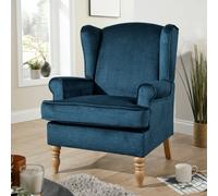 (Blue) Helena Wingback Armchair Accent Chair Occasional Sofa Seating