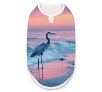 Blue Heron Beach Sunset Funny Pet Vest Shirts for Dogs Cats M | Soft Sleeveless Dog Shirt Breathable Tank Top for Small Medium Large Pets