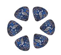 Blue Heron Floral Garden 12 Pack Guitar Picks Plectrums with Organizer Storage Box, Guitar Picks for Bass Electric Acoustic Guitars Ukulele