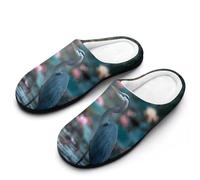 Blue Heron Heron in The Pond Men's Slippers Comfortable And Non-slip Cotton Slipper Shoe for House