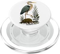 Blue Heron Standing Wetland Birder PopSockets PopGrip for MagSafe