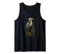 Blue Heron Standing Wetland Birder Tank Top