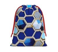 Blue Hexagons And Diamond Print Eco-Friendly Gift Portable Bags Function Convenient Easy Clean Home Office Kitchen