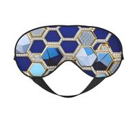 Blue Hexagons and Diamond Print Lightweight Sleep Mask Breathable Light-Blocking Travel Yoga Outdoor Adventures